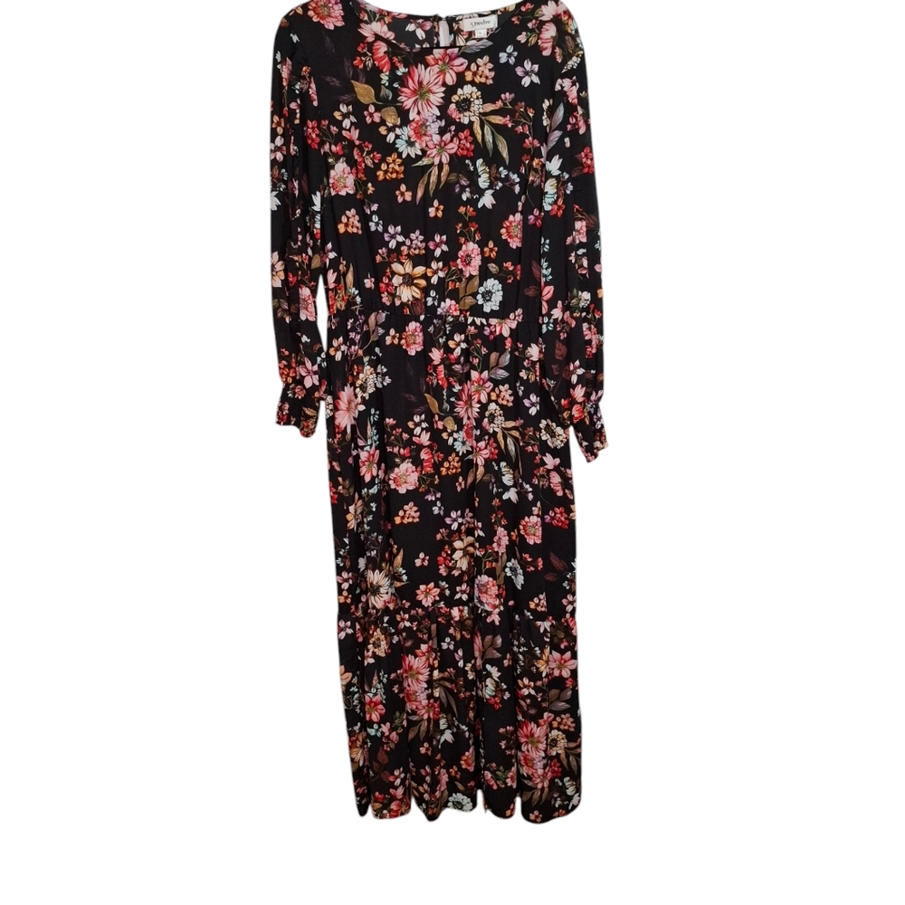 Label By 5 Twelve Black Floral Maxi dress Size XL